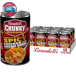 Campbell’S Chunky Soup, Spicy Chicken and Sausage Gumbo, 18.8 Oz Can (Pack of 1 - Picture 1 of 12