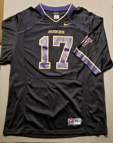 University of Washington Pac 12 Huskies NIKE Black Out Football Jersey #17 XL Cover