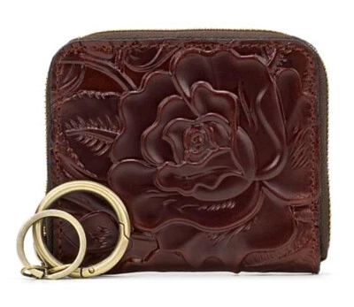 Patricia Nash Tooled  MALENE Small Zip-Around Leather Wallet with RFID ~ Tan - Image 1 of 4