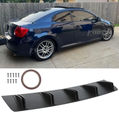 Difusor trasero aletas de tiburón parachoques divisor barbilla alerón labio negro para Scion Tc Foto 1 de 4