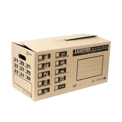 Carton déménagement à poignées LEAZYGO – 63 litres - Photo 1/4