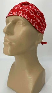 Scrub Cap Nurse Scrubs Hat Nursing Doctor Surgical Cardiologists, Red Heart Love - Picture 1 of 9