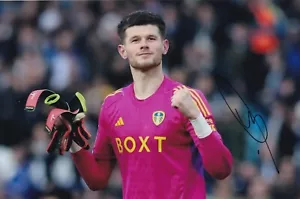 Calcio - Illan Meslier - Fotografia firmata a mano 12x8 pollici - Leeds United - Certificato di autenticità - Foto 1 di 1