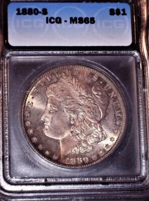 1880-S Morgan Silver Dollar,  MS65. ICG, Gem Grade And Issue Free !! - Image 1 of 2