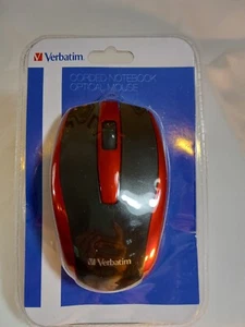 Verbatim Corded Notebook Optical Mouse Red - Picture 1 of 5