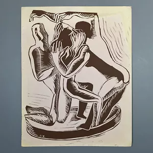 OSSIP ZADKINE - Edición Original Estampado Linocut - Siglo XX No.4 Navidad 1938 - RARO - Imagen 1 de 2