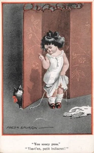 WW1 YOU SAUCY PUSS Patriotic FRED SPURGIN Military Postcard - Picture 1 of 1