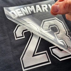 Silver Iron-On Name and Number Decal for Football Shirts DIY Teamwear Transfer - Picture 1 of 11
