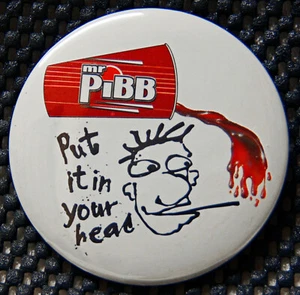 Vtg Mr Pibb Coca Cola Soda Pop 1996 McDonald's Ad Pin Badge Round Pinback Button - Picture 1 of 4