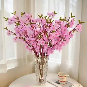 Adorable Artificial Flor de Ciruela Ramo Jarrón Novia Flor Ramas Decoración de Escritorio - Imagen 1 de 30