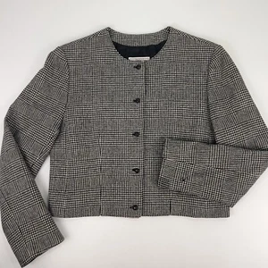 Vintage Pendleton Anzugjacke Damen PS schwarz Hahnentritt kariert Cropped Schlitze 60er Jahre - Bild 1 von 17