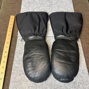 Vintage Leder Schneemobil Fäustlinge Japan schwarz gefüttert Herren Medium Golden Fox - Bild 1 von 7