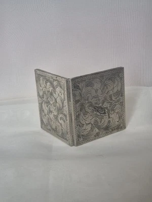 Rare poudrier ancien en argent 800 - Photo 1/4