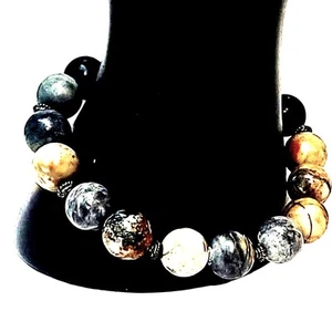 Natürliches Halbedelstein Jaspis Steine Armband - Bild 1 von 12