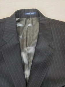 Ralph Lauren RRL Double RL Mens Black Pinstripe 100% Wool Blazer 48R - Picture 1 of 12