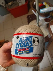-Hilo de ganchillo rápido de mezclilla de tía Lydia de lino tostado 400 yardas - Imagen 1 de 4
