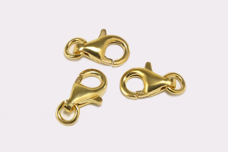 Inwaria Moschettone Chiusura 925 Argento Placcato Oro 9/11/13/ 16 MM - Immagine 1 di 1