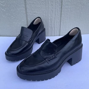 Universal Thread Maisy Loafer Womens 9 Black`Chucky Heels Memory Foam Insole Gru - Picture 1 of 13