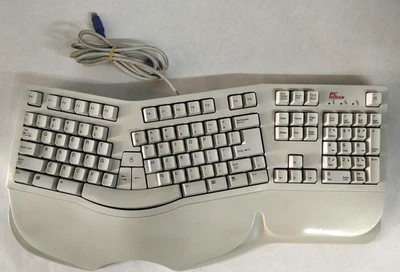 Vintage PC Concepts Model SK-6000 Mechanical Ergonomic IBM PS/2 Pin Keyboard - Image 1 of 4