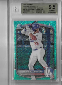 BGS 9.5  2025  Bowman Chrome  Aqua Shimmer Refractor Eduardo Quintero  RC 29/125 - Picture 1 of 1