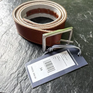 Vineyard Vines Leder & Gurtband Wendegürtel Farbe Granit Größe 34 $ 98 Neu mit Etikett - Bild 1 von 2