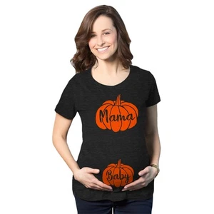 Camiseta Maternidad Mamá Y Bebé Calabaza Linda Familia Halloween Embarazo Camiseta - Imagen 1 de 8