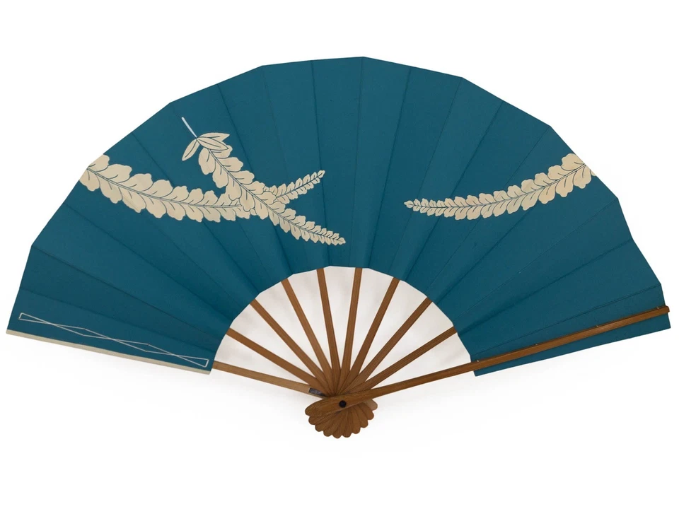 Ventilador de baile plegable japonés Maiogi de colección ligeramente usado en caja de almacenamiento original Foto 1 de 3