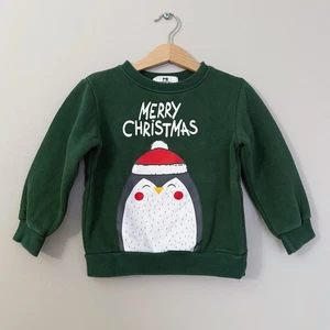 Kinder Weihnachten Sweatshirt grün, Kleinkind Urlaub Pullover Sweatshirt Größe 4T - Bild 1 von 3