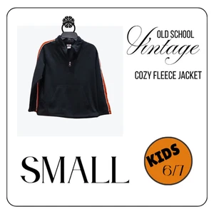 Pro Spirit Fleece Jacket Youth Small 6/7 Gray Orange Quarter Zip Pullover Kids - Picture 1 of 4