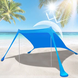 Beach Tent Sun Shelter SPF50+ Portable Shade Sun Canopy Awning W/ Sandbag NEW - Picture 1 of 19
