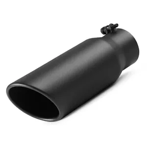 Exhaust Tip 3" Inlet 4" Outlet Black Bolt-On Diesel Muffler Tip Truck Tailpipe - Picture 1 of 7
