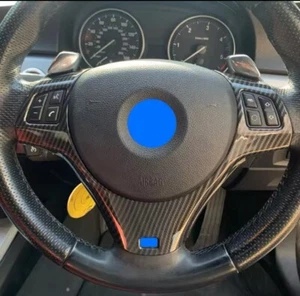 BMW Carbon Fibre Steering Wheel Cover BMW 1 3 Series E87 E90 E92 E93 2005-2012 - Picture 1 of 5