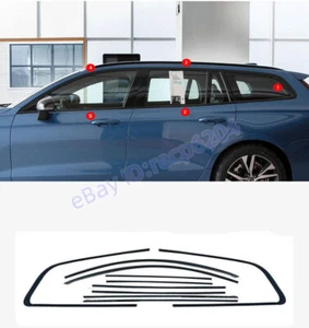 Fit For Volvo V60 2018-2024 Glossy Black Windows Strip Sill Molding Cover Trim H - Picture 1 of 3