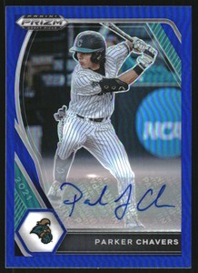 2021 Panini Prizm Draft Picks Base Autographs Prizms Blue #196 Parker Chavers/99