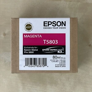 Genuine OEM SEALED Epson T5803 Magenta for Stylus Pro 3800 80ml - 04/2012 - Picture 1 of 5