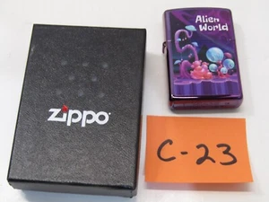 C-23 OLD UNSTRUCK OLD ZIPPO LIGHTER ALIEN WORLD COLLECTABLE - Picture 1 of 2