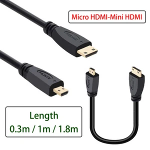 Cable de datos de cámara Micro HDMI a Mini HDMI Longitud 0,3 m 1 m 1,8 m - Imagen 1 de 5