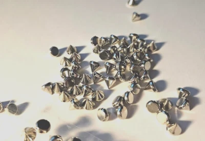 CraftbuddyUS 100pcs 6mm Silver Sew On Cone Spike Studs, Embellishments,  DIY - Image 1 of 2
