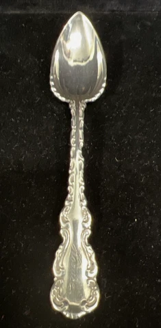 Louis XV Whiting Mfg. Pat. 1891 Sterling Grapefruit Spoon Mono Horace 5 1/4" 20g Cover