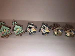 Lot of 6 Bird House Themed Drawer Pulls 3 Different Designs - Picture 1 of 10