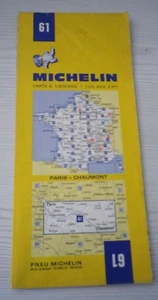 Michelin #61 PARIS-CHAUMONT 1/200 000 1cm : 2km Folding Motoring Map - Picture 1 of 1