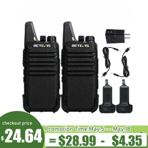 Retevis RT22 UHF Walkie Talkie Two Way Radio 2W CTCSS/DCS VOX For Family 2Pack - Picture 1 of 18