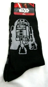 Kid's Star Wars Black with Gray stripes and R2D2 Pair of Socks, Size 10-13-New! - Picture 1 of 1