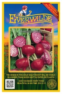 200 Chioggia Beet Seeds - Everwilde Farms Mylar Seed Packet - Picture 1 of 3
