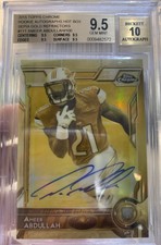 Topps Chrome 2015 Gold Sepia Refractor Ameer Abdullah Auto BGS 9.5 Lions