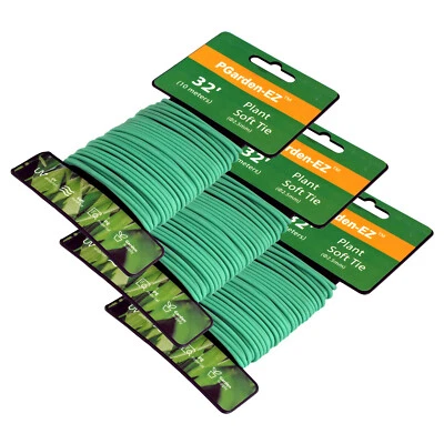 247BID 3 x 10m Soft Plant Support Twist Ties Flexible Cable Reusable Garden Twisty Wire