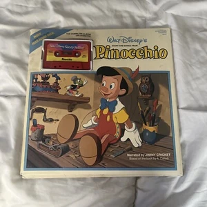 Walt Disney Productions PINOCCHINO12 Pg Read Along 12 x 12 Large Book W/cassette - Picture 1 of 6
