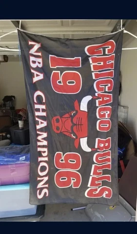 1996 Vintage Michael Jordan #23 NBA Championship Chicago Bulls Flag The GOAT Cover