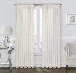 2 paneles cortinas transparentes gasa tratamiento ventana 54 x 84 pulgadas - color beige - Imagen 1 de 2