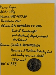 408 - 423 AD - Roman Empire - Honorius - Thessalonica (#A003) - Picture 1 of 3